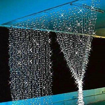 3x3M 300LED Outdoor Christmas Window Curtain String Fairy Wedding Light 110V US - Trendha