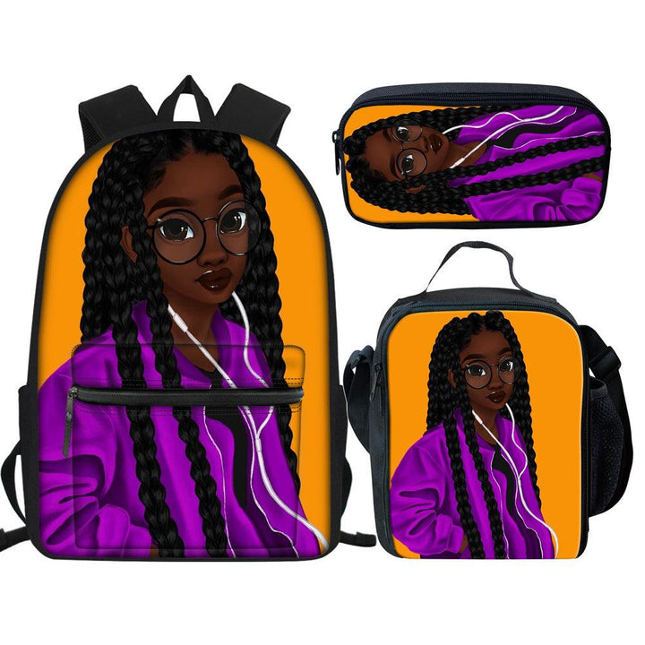 Creative Printed Girl Pattern Multifunctional Schoolbag - Trendha