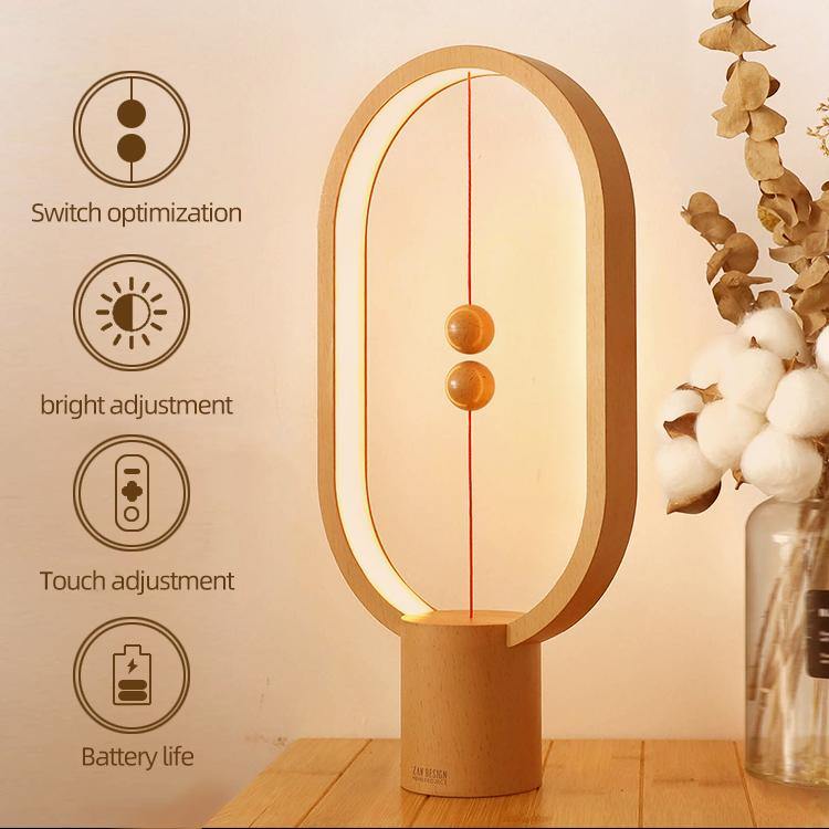 Creative Heng Balance Lamp LED Table Night Light USB Powered Dimming Magnetic Switch Desk Lamp For Bedroom Office Decor - Trendha