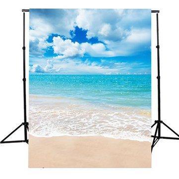 5x7Ft Vinyl Beach Blue Sky Summer Studio Photography Background Photo Backdrop Props - Trendha