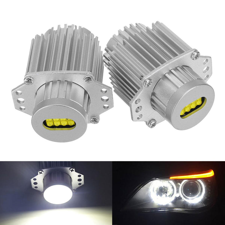 80W LED Angel Eyes Lights Bulbs Error Free 6000K White for BMW E90 E91 3 Series 325i 328i 335i 2004-2008 - Trendha