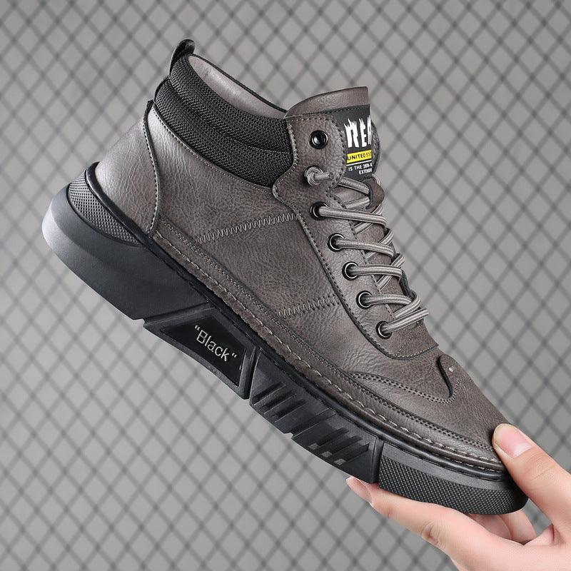 Comfortable Solid Color Fashion Casual Fleece Warm Leather Shoes