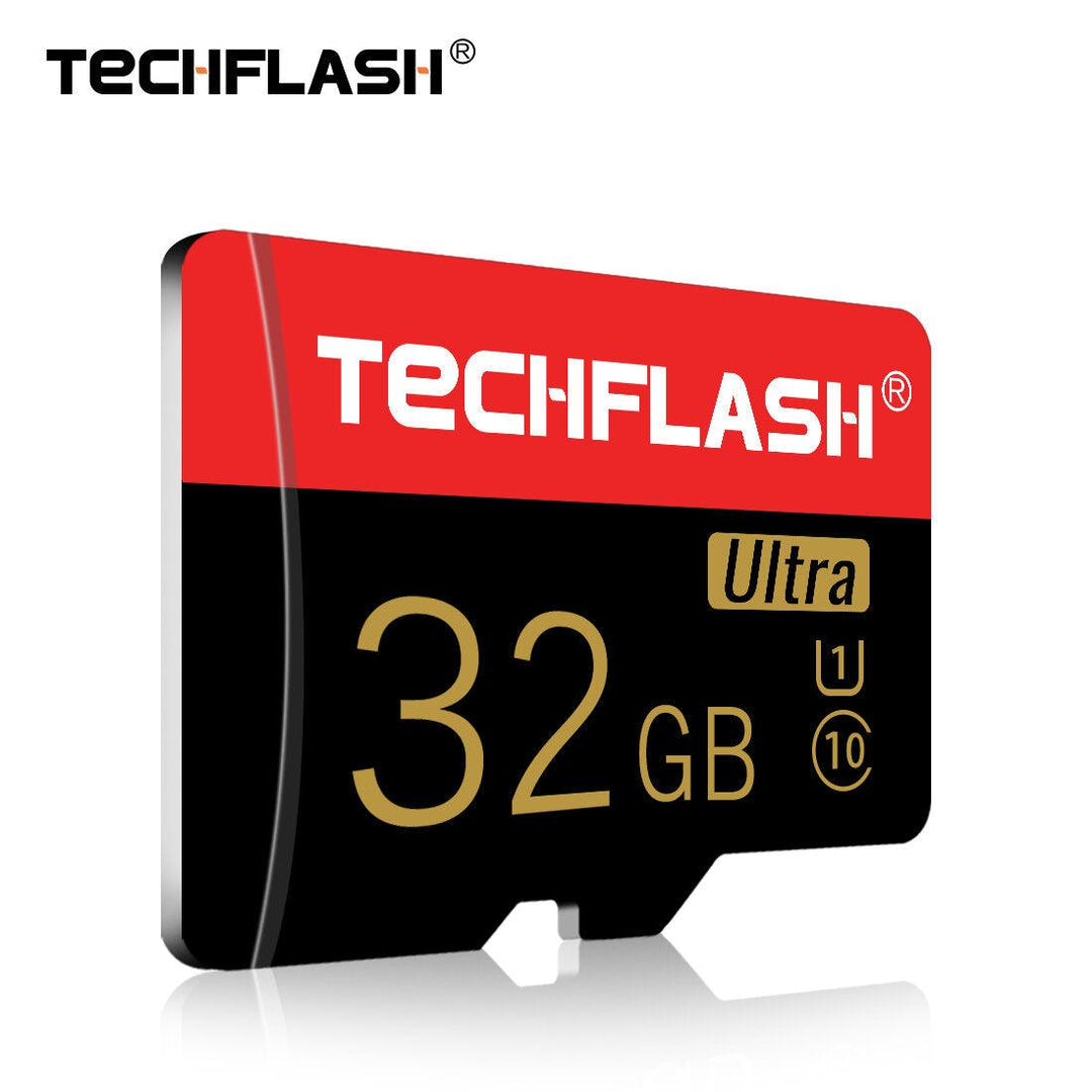 TECHFLASH 4GB-256GB Class 10 TF Memory Card Flash Drive With Card Adapter Black-Gold Card Style For iPhone 12 Smartphone Tablet Switch Speaker Drone Car DVR GPS Camera - Trendha