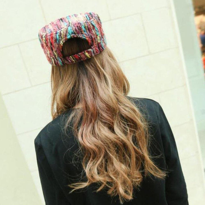 Unisex Woolen Rainbow Color Mixed Color Ethnic Style Casual Sunvisor Baseball Hat - Trendha