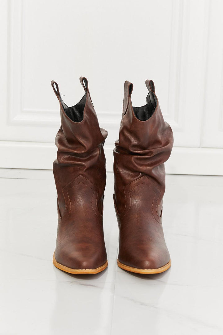 MMShoes Better in Texas Scrunch Cowboy Boots in Brown - Trendha