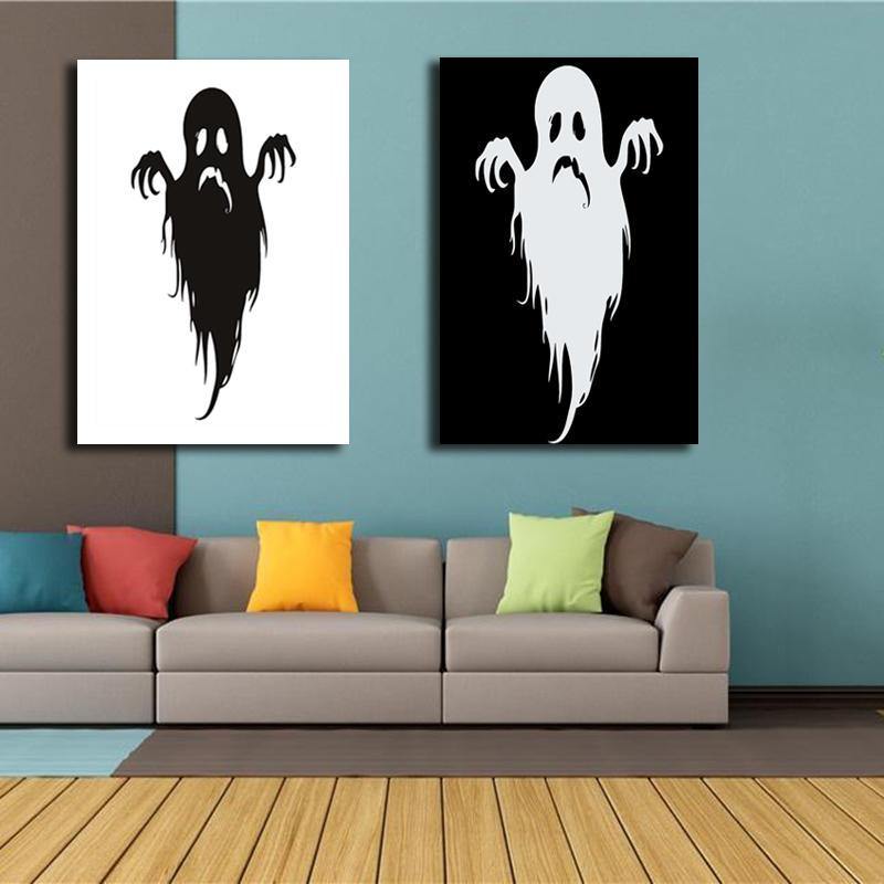 Miico Hand Painted Combination Decorative Paintings Halloween Ghost Wall Art For Home Decoration - Trendha