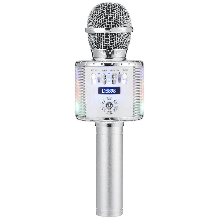 Bakeey DS898 3-IN-1 Wireless Microphone 2X13W HIFI bluetooth Speaker TF Card 2600mAh Luminous Handheld Mic Recorder Singing Player for KTV K Songs - Trendha
