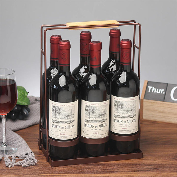 Iron Bottle Holder Carry Rack Box Case Kitchen Storage Stand Shelf - Trendha