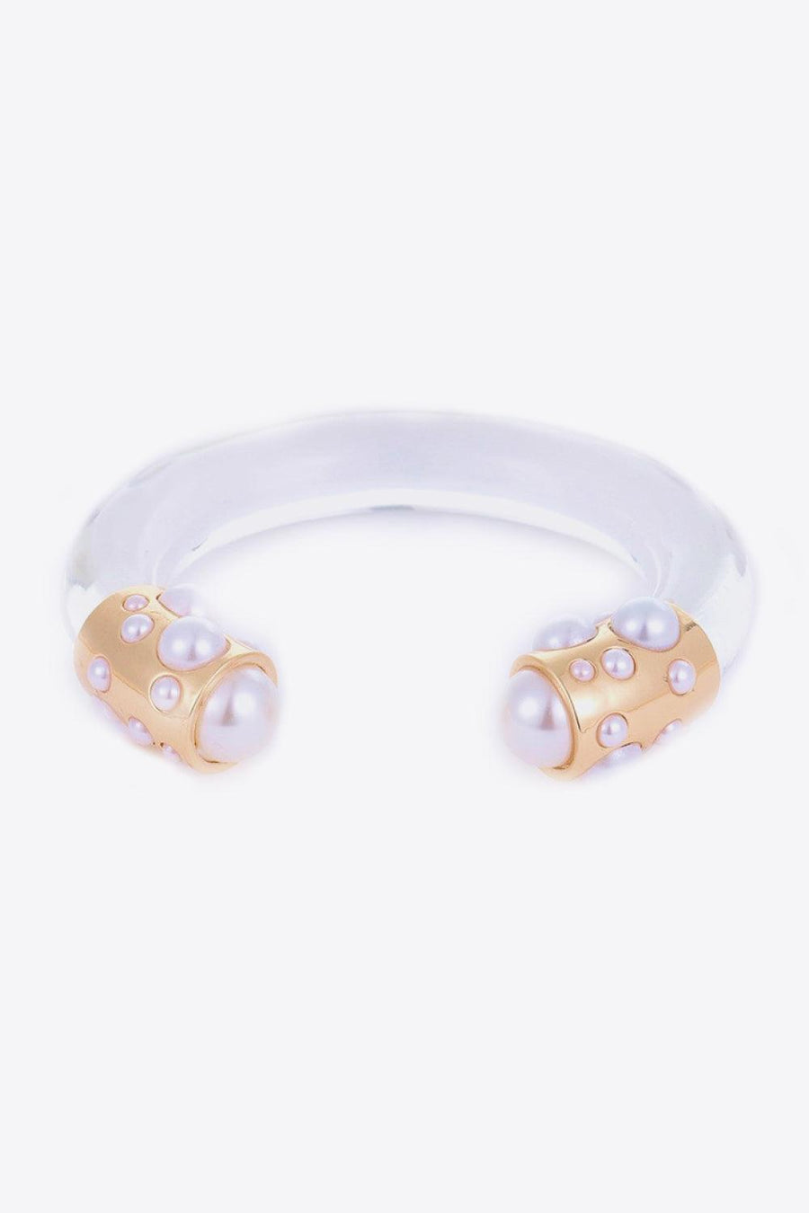 Inlaid Pearl Open Bracelet - Trendha
