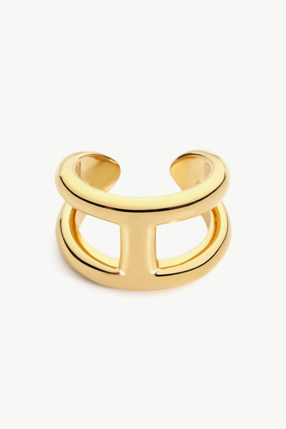 18K Gold Plated Double-Layered Open Ring - Trendha