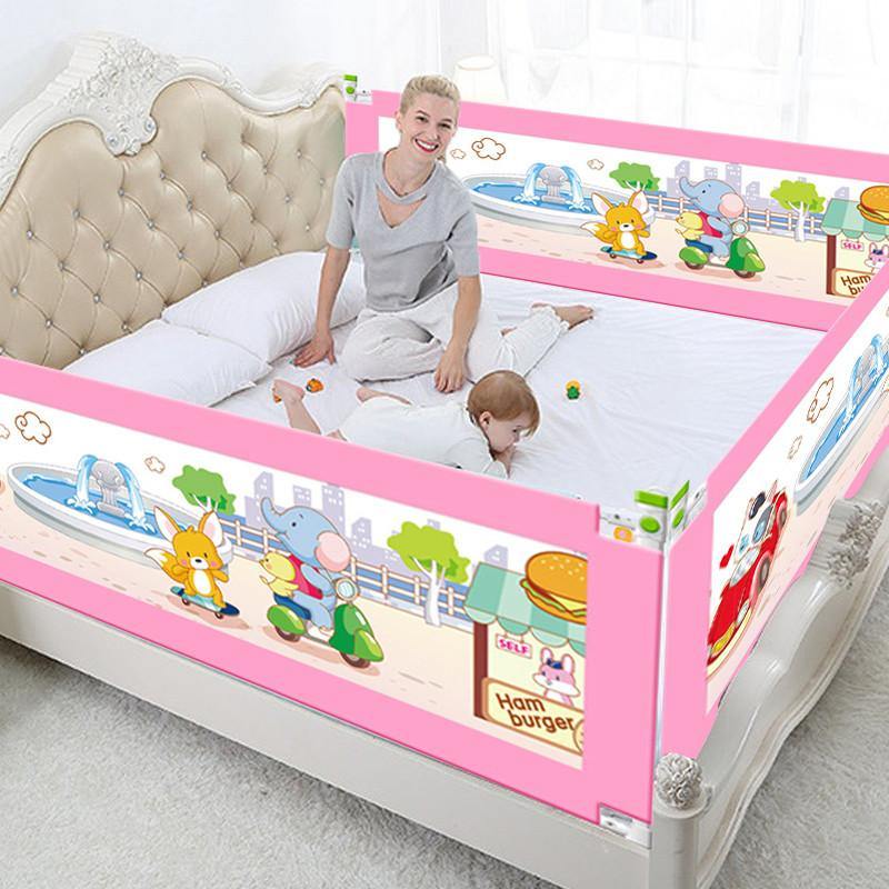 5 Adjustable Height Level Baby Bed Fence Safety Gate Child Barrier For Beds Crib Rail Security Playpen - Trendha