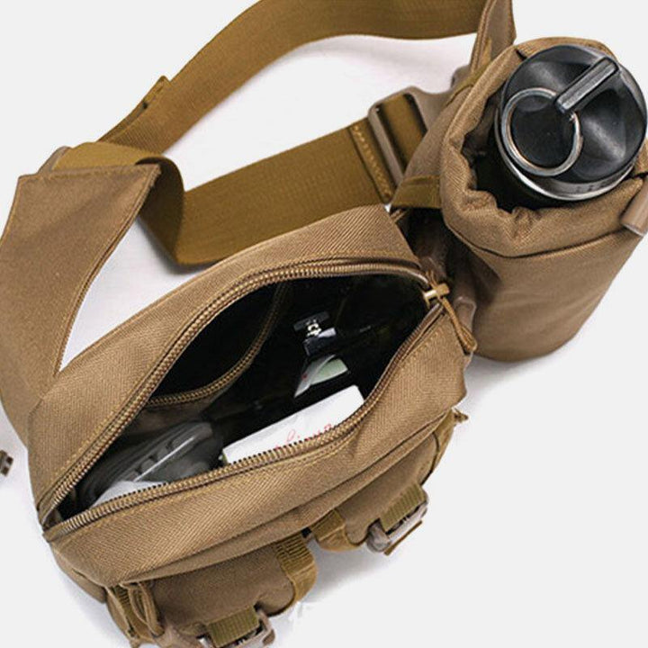 Men Nylon Camouflages Multifunction Outdoor Water Bottle Waist Bag Tactical Bag - Trendha