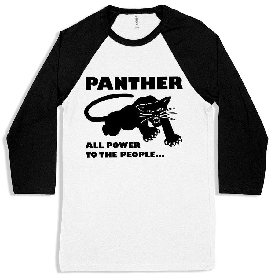 All Power to the People Baseball T-Shirt - Black Panther Men's T-Shirt - Panther Graphic Tee Shirt - Trendha