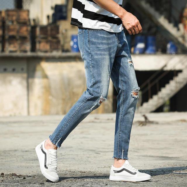 Casual Jeans Men's Versatile Slim Pants Men's Stretch Pants - Trendha