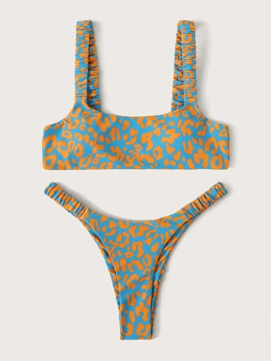 Sexy Micro Bikini 2020 Women Orange Leopard Push Up Padded Thong Swimsuit Female Cut Out Bathing Suit Swimwear Trajes - Trendha