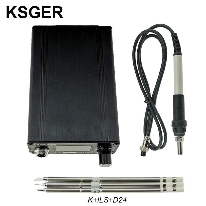 KSGER T12 STM32 V3.1S Welding Soldering Iron Station OLED DIY Plastic Handle Electric Tools Quick Heating T12 Iron Tips 8s Tins 907 9501 Handle with 3Pcs T12 Tips - Trendha