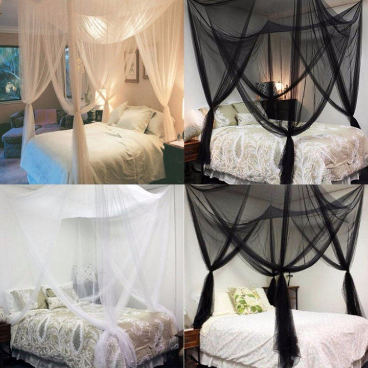 Multi-color Four Corner Mosquito Net Polyester Mesh Fabric Easy to Assemble Court Mosquito Net - Trendha