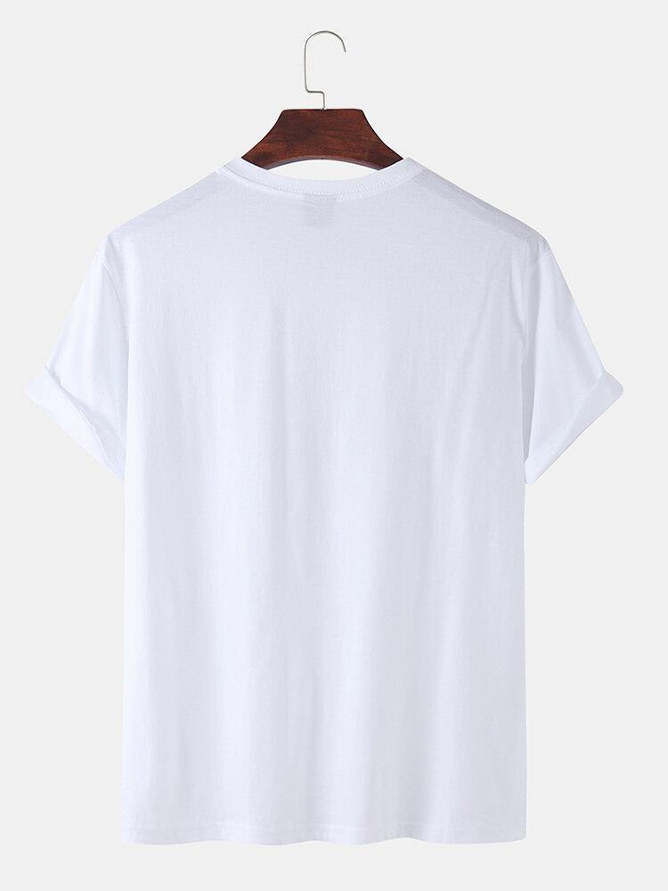 Mens Fashion 100% Cotton Figure Cartoon Casual T-Shirts - Trendha