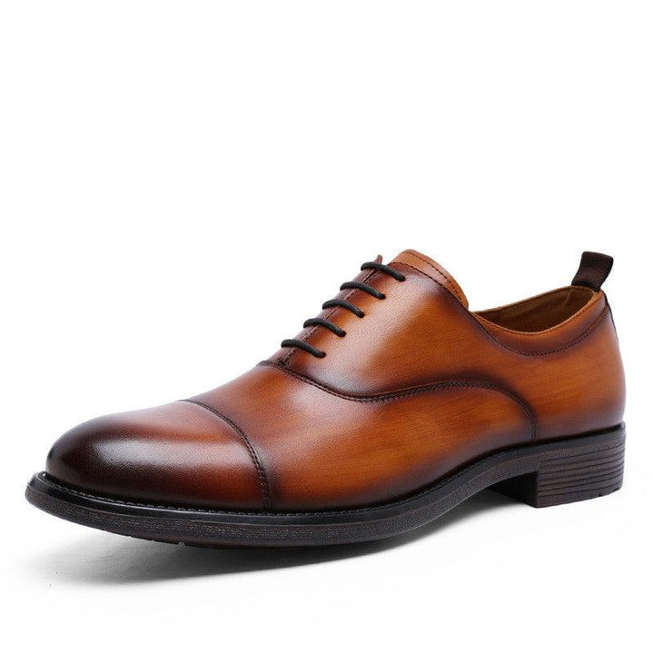 First Layer Cowhide Gradient Upper Lace-up Men's Shoes - Trendha