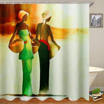 3D Bathroom Shower Curtain African Woman Shower Curtain Black Girl Bathroom Waterproof Polyester Fabric for Bathtub Decor 12 Hooks - Trendha