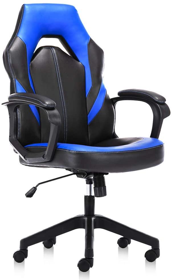 Gaming Chair, Racing Style Ergonomic Executive Computer Office Chair Bonded Leather with Lumbar Support and Padding Armrest - Trendha