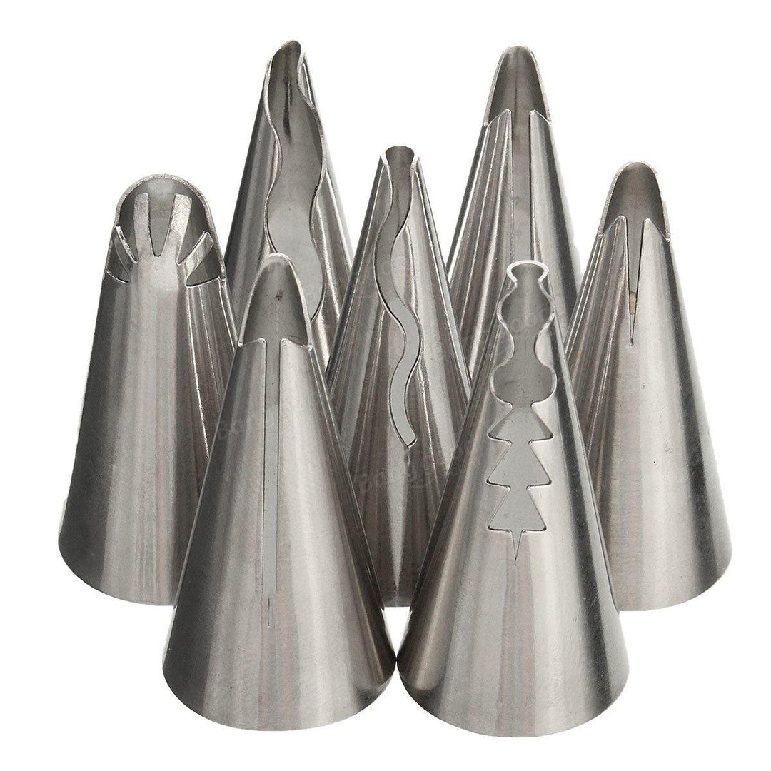 7Pcs DIY Pastry Fondant Cake Icing Piping Nozzles Cake Biscuits Decorating Tips Baking Tool - Trendha