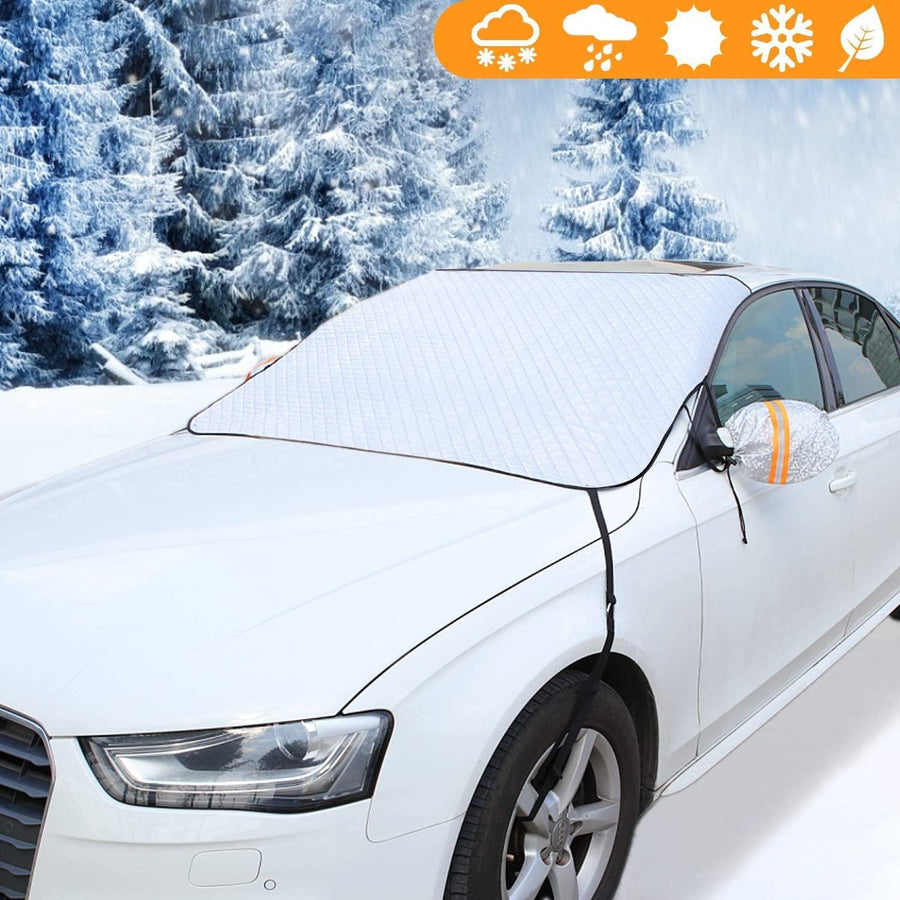 Windshield Snow Cover, Car Window Cover Ice and Snow Cover for Car with 4 Strong Magnets Edge & 4 Layer Material Protection, Large Size Suitable for Most Cars and SUV - Trendha