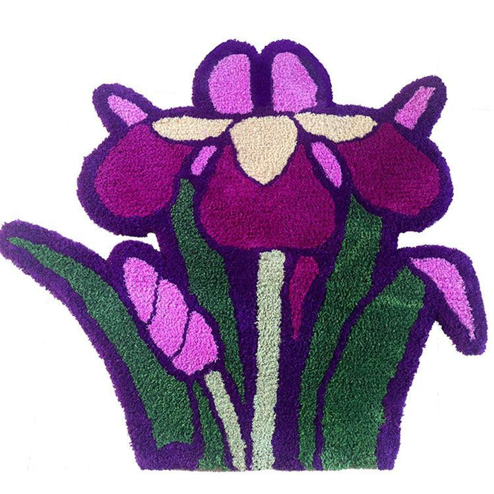 Purple Orchid Rug Bedroom Bedside Mat - Trendha