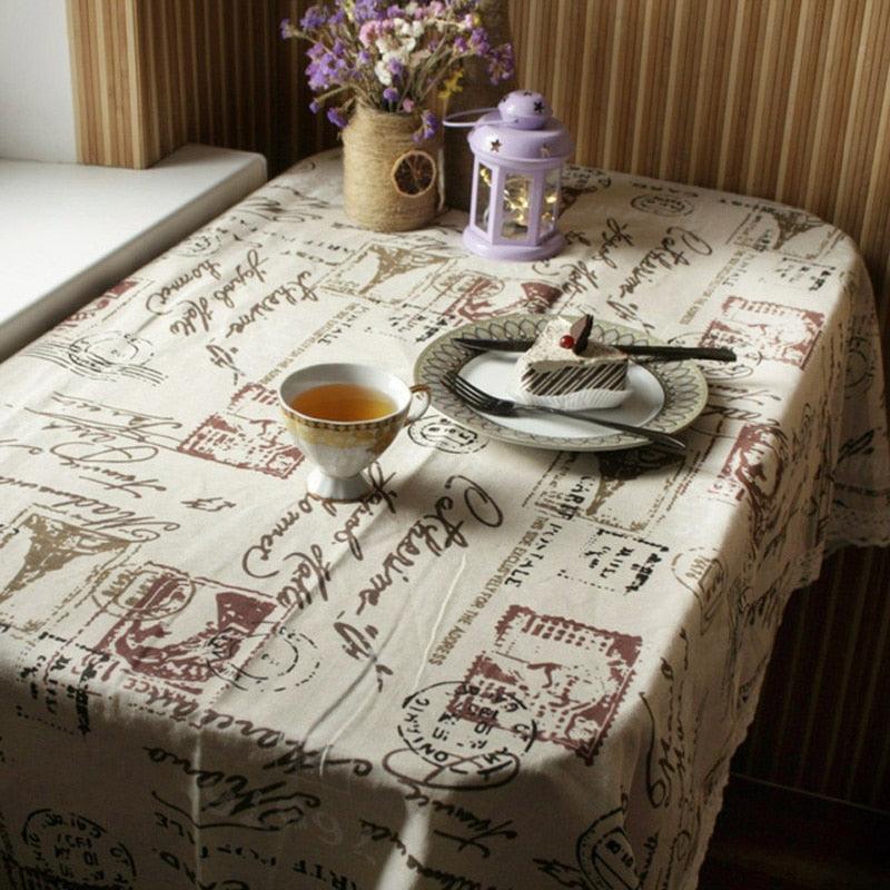 Decorative Paris Theme Cotton Linen Tablecloth - Trendha