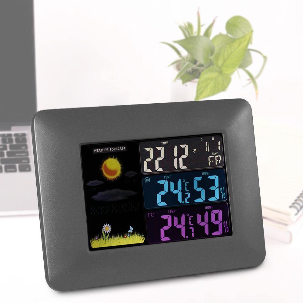 Multi-functional Wireless Digital Thermometer Hygrometer Colorful LCD Weather Forecast Clock - Trendha
