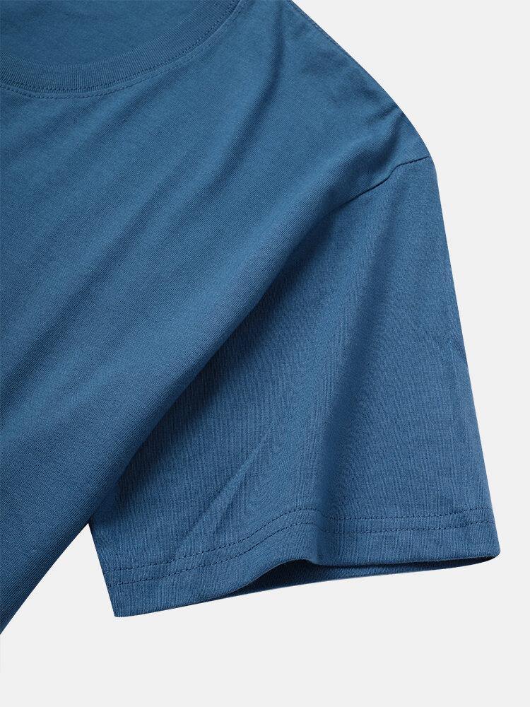 Mens Casual 100% Cotton Skeleon Print Round Neck T-Shirts - Trendha