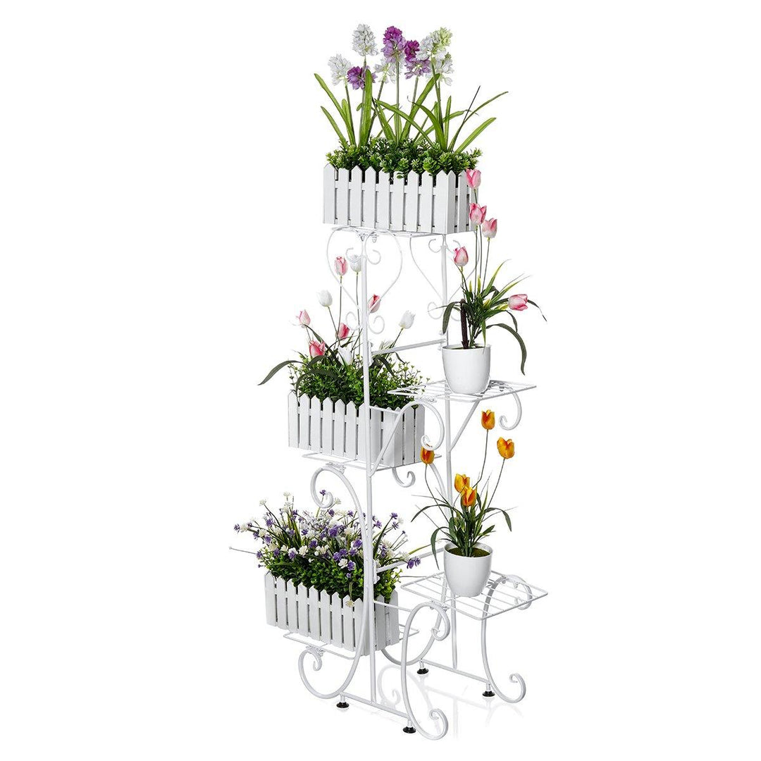 5 Tier Metal Plant Stand & Flower Pot Holder Garden Home Office Indoor Outdoor - Trendha