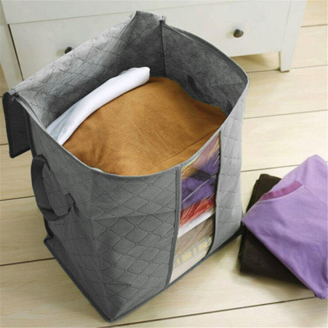 Foldable Bamboo Charcoal Storage Box Clothes Blanket Closet Organizer Bag Quilts Storage Bag - Trendha