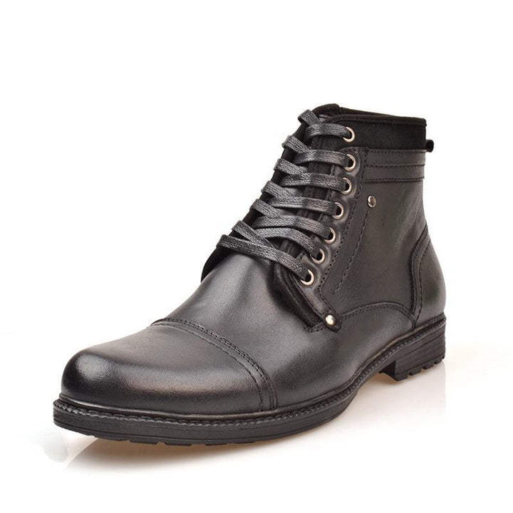 Fashion Simple Leather Men's Martin Boots - Trendha