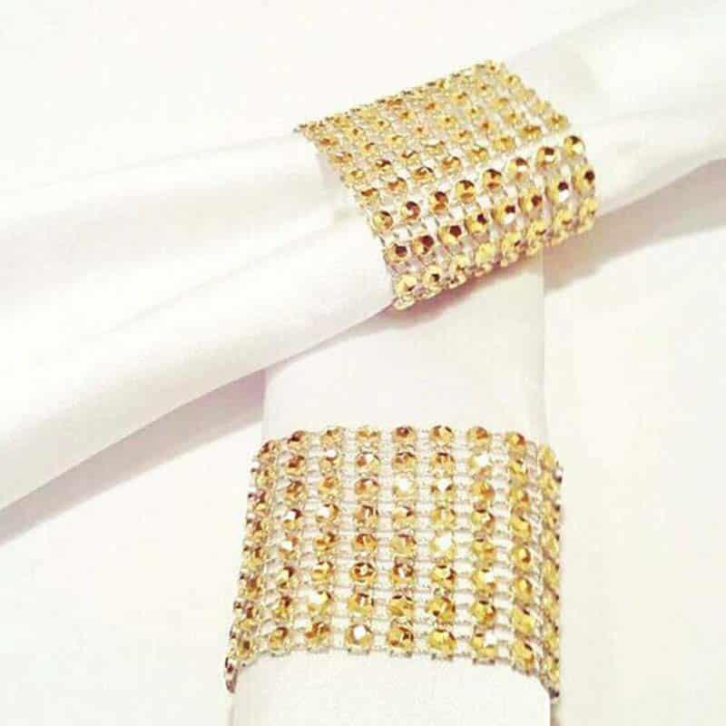 Diamond Design Napkin Rings, 10pcs