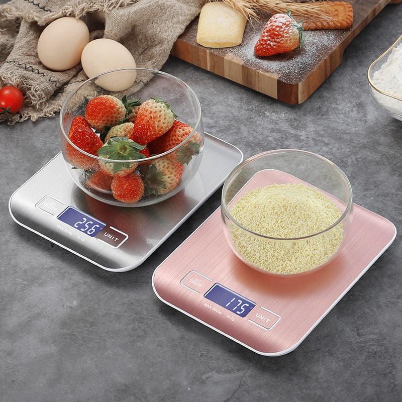Digital Kitchen Scale in Silver and Pink