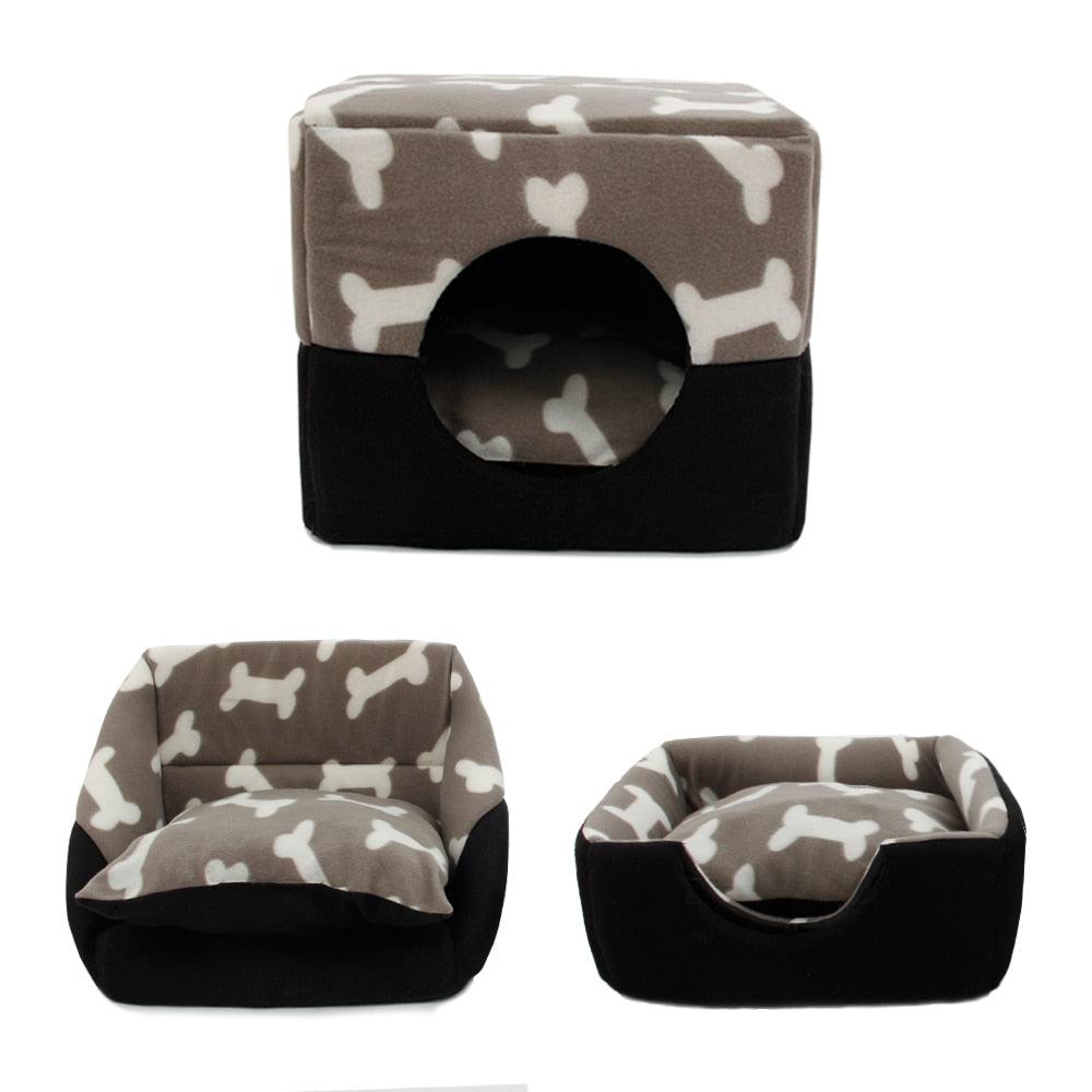 Dog Bed with Bones Print - Trendha
