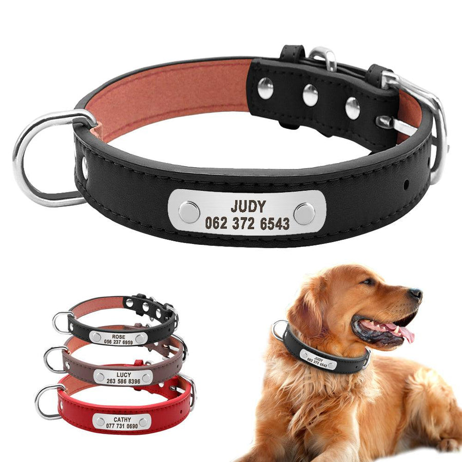 Dog Collar with Customizable ID Tag - Trendha