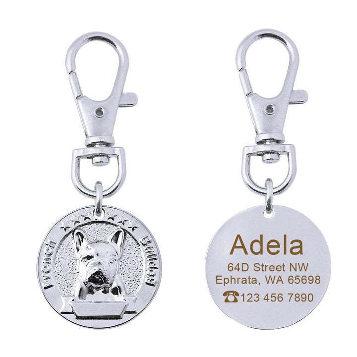 Dog's Custom Engraving Design Silver ID Tag - Trendha