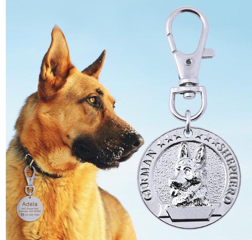 Dog's Custom Engraving Design Silver ID Tag - Trendha