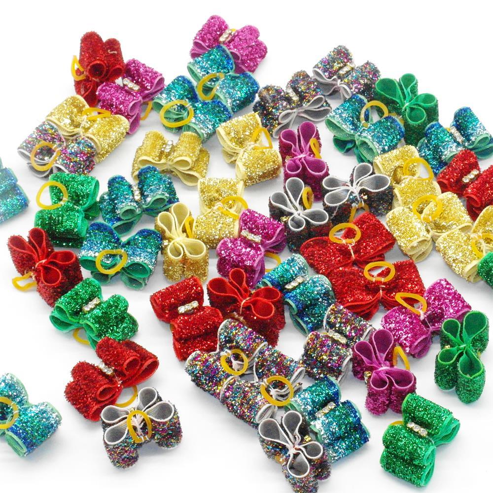 Dog's Gliter Hair Bows 20-100 Pcs Set - Trendha