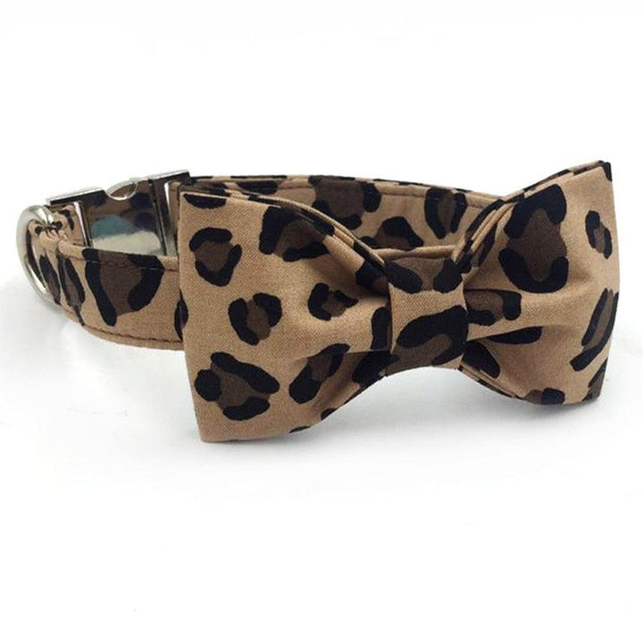 Dog's Leopard Patterned Collar and Leash Set - Trendha