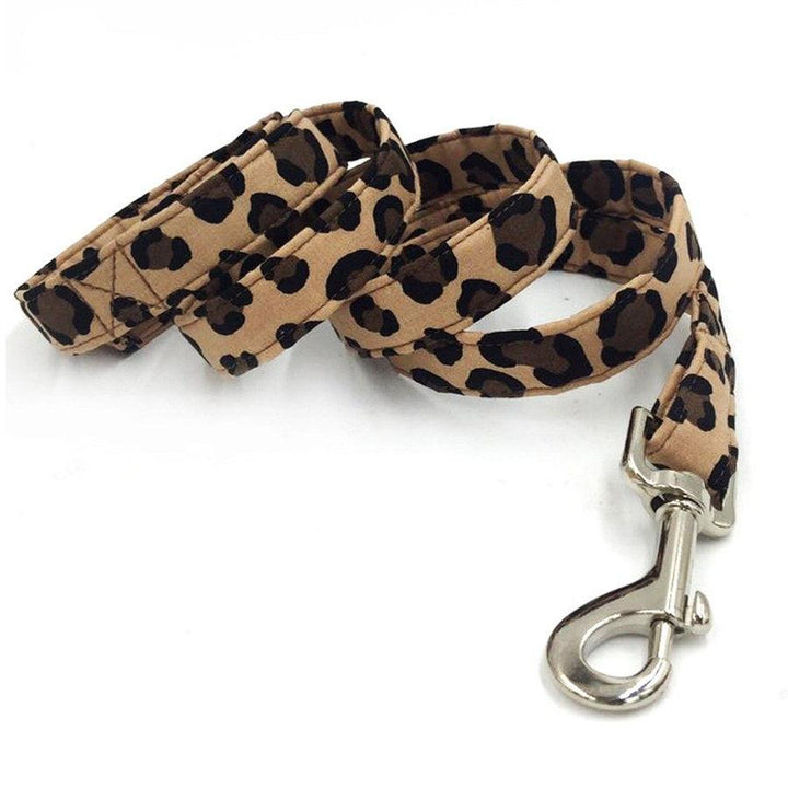 Dog's Leopard Patterned Collar and Leash Set - Trendha