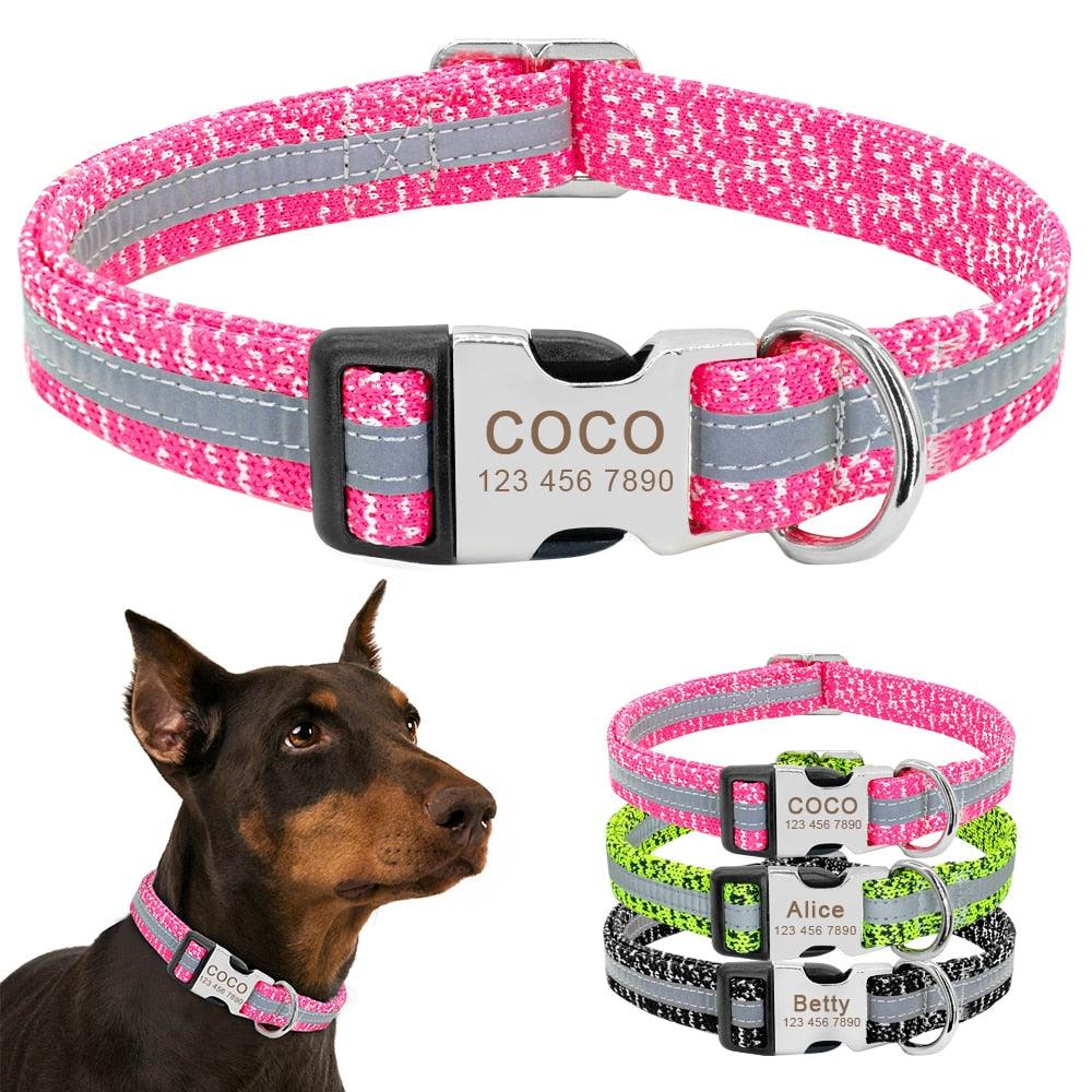 Dog's Reflective Detail Printed Collar - Trendha