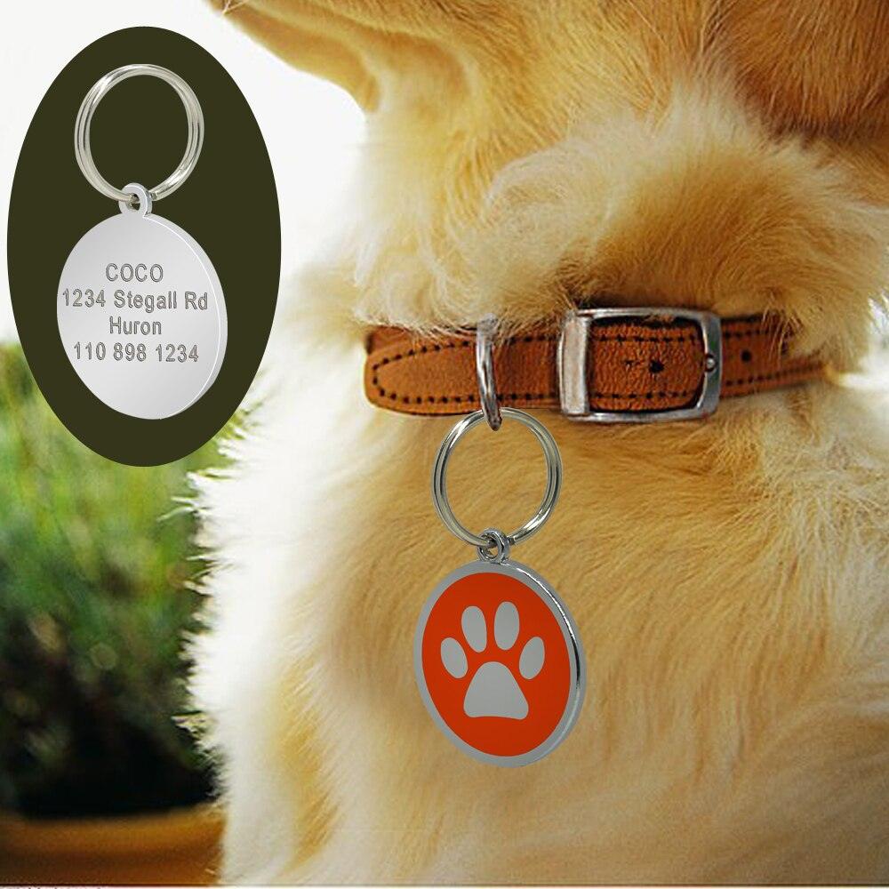 Dog's Silver Paw Patterned ID Tag - Trendha