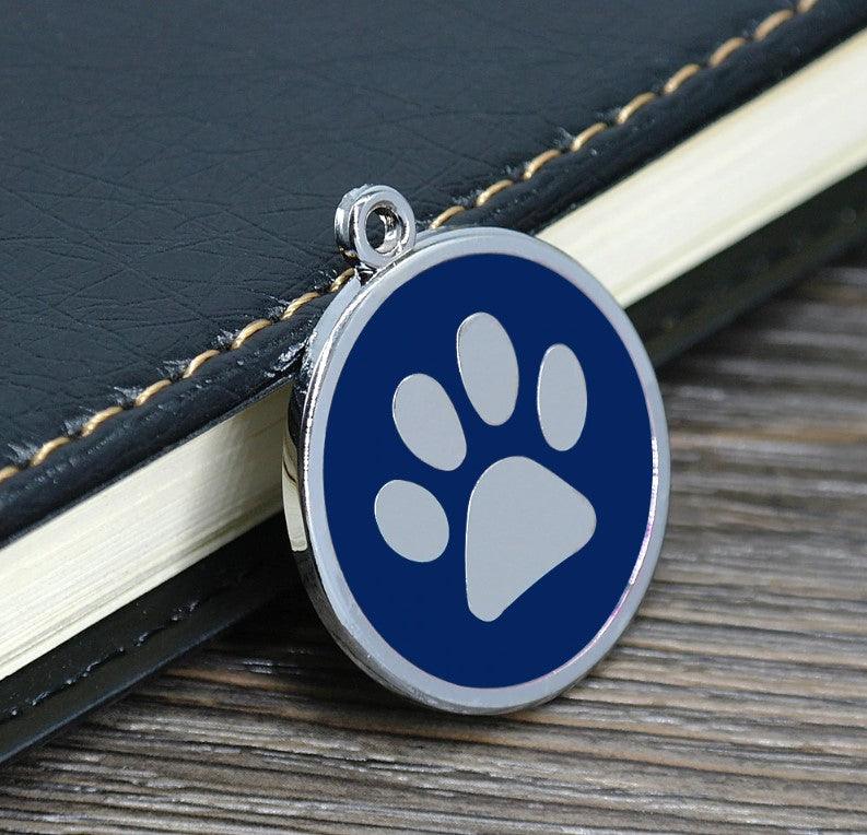 Dog's Silver Paw Patterned ID Tag - Trendha