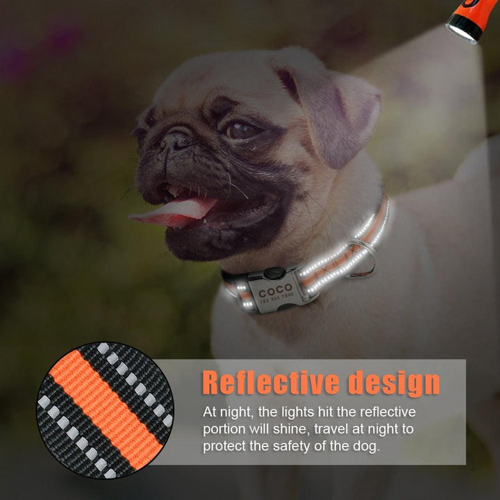 Dog's Striped Reflective Collar - Trendha