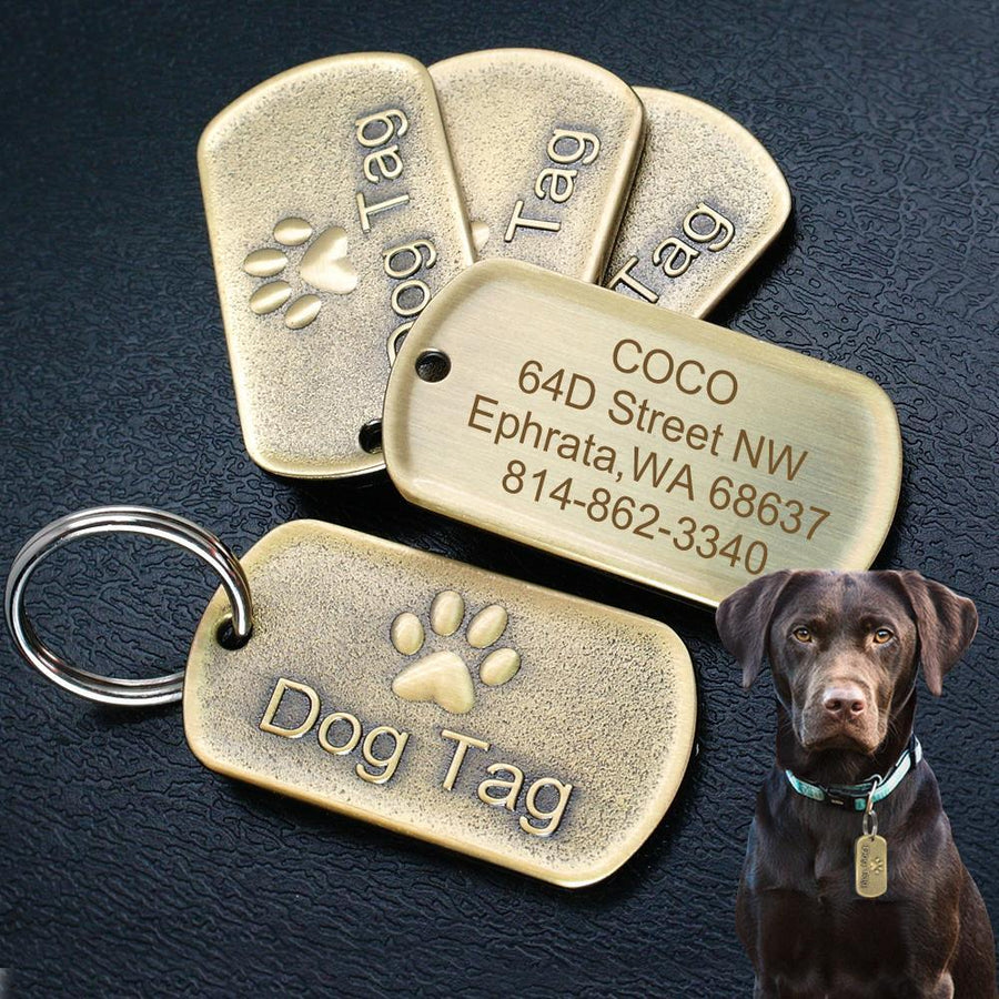 Dog's Vintage Style Personalized ID Tag - Trendha