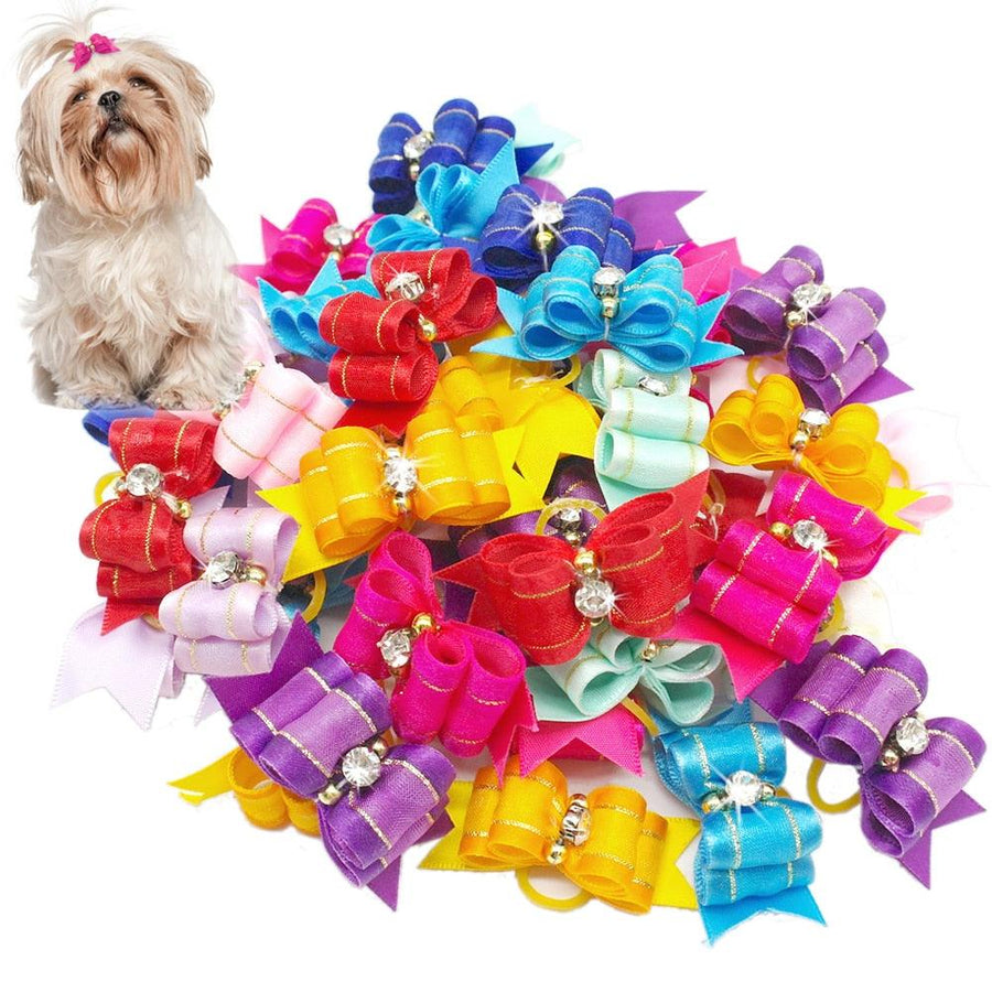 Dogs' Hair Bows with Rubber Bands - Trendha