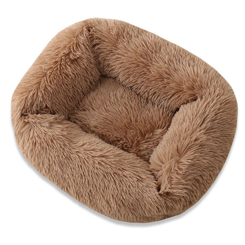 Dogs Long Plush Solid Bed - Trendha
